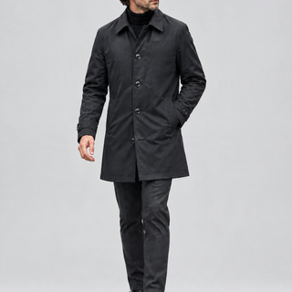 Trenchcoat impermeable de media longitud para hombre