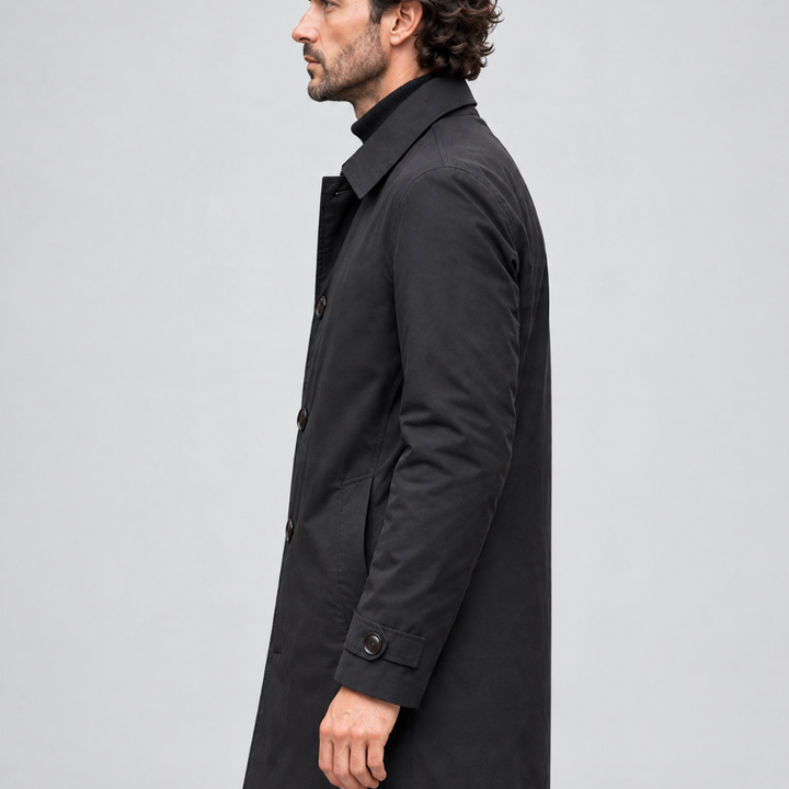 Trenchcoat impermeable de media longitud para hombre