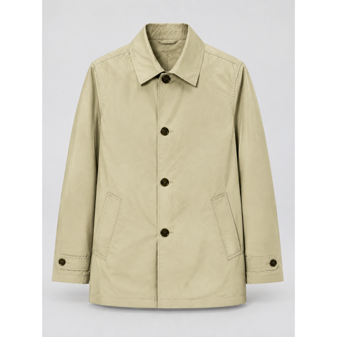 Trenchcoat impermeable de media longitud para hombre