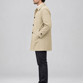 Trenchcoat impermeable de media longitud para hombre