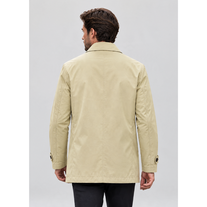 Trenchcoat impermeable de media longitud para hombre
