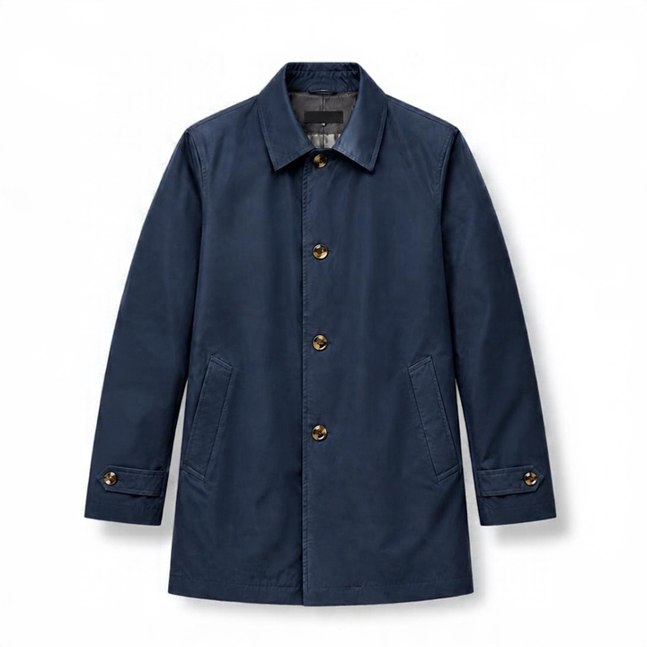 Trenchcoat impermeable de media longitud para hombre