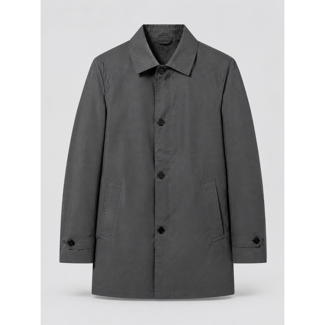 Trenchcoat impermeable de media longitud para hombre