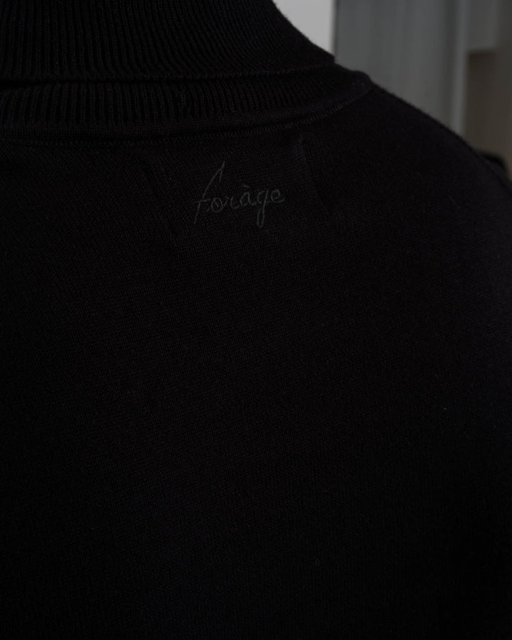 Suéter Ligero de Punto con Cuello Alto - Negro