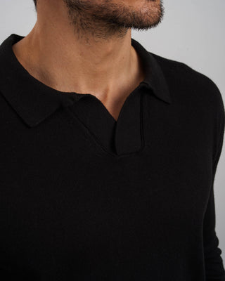 Camiseta de Punto de Manga Larga en Negro