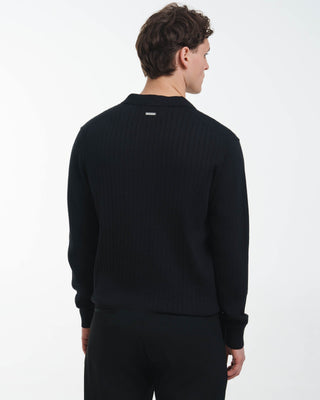 Camiseta de Punto con Cuello Ancho (Negro)