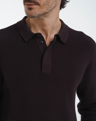 Polo de Punto con Tapeta Discreta (Marrón Oscuro)