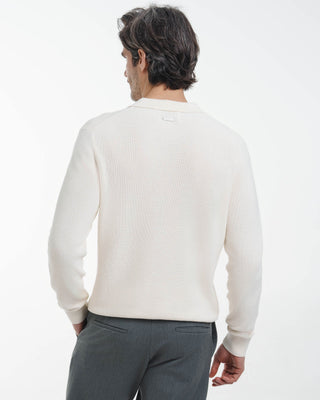 Suéter de Punto con Tapeta Oculta (Blanco Roto)
