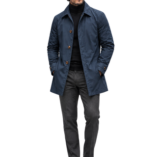 Trenchcoat impermeable de media longitud para hombre