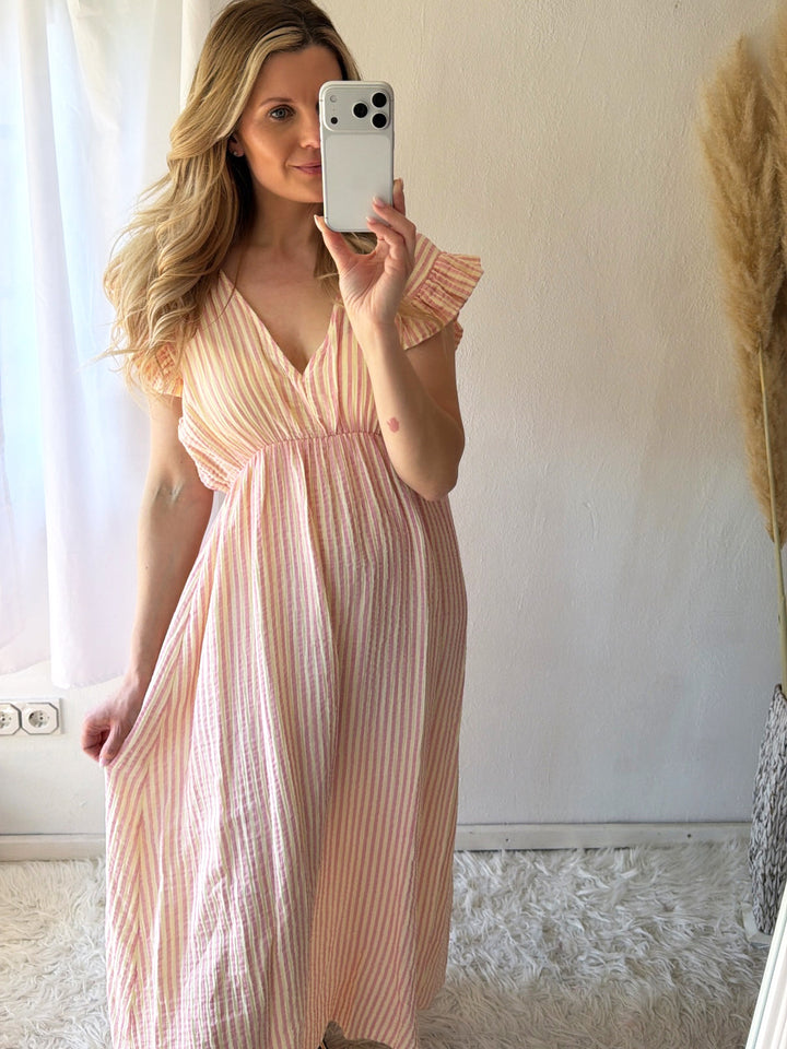 Vestido de Musselina Rayas Suaves