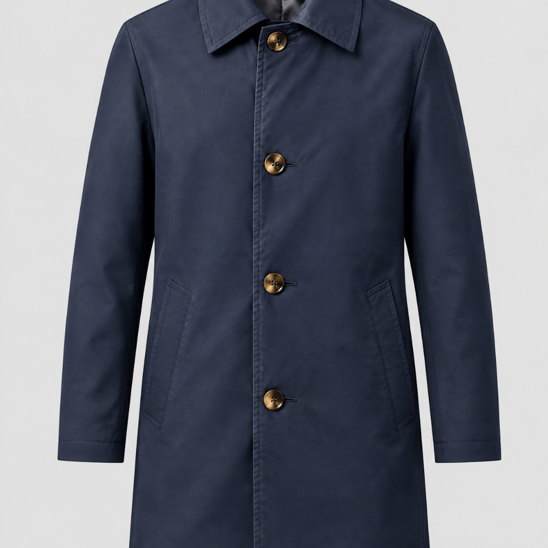 Trenchcoat impermeable de media longitud para hombre