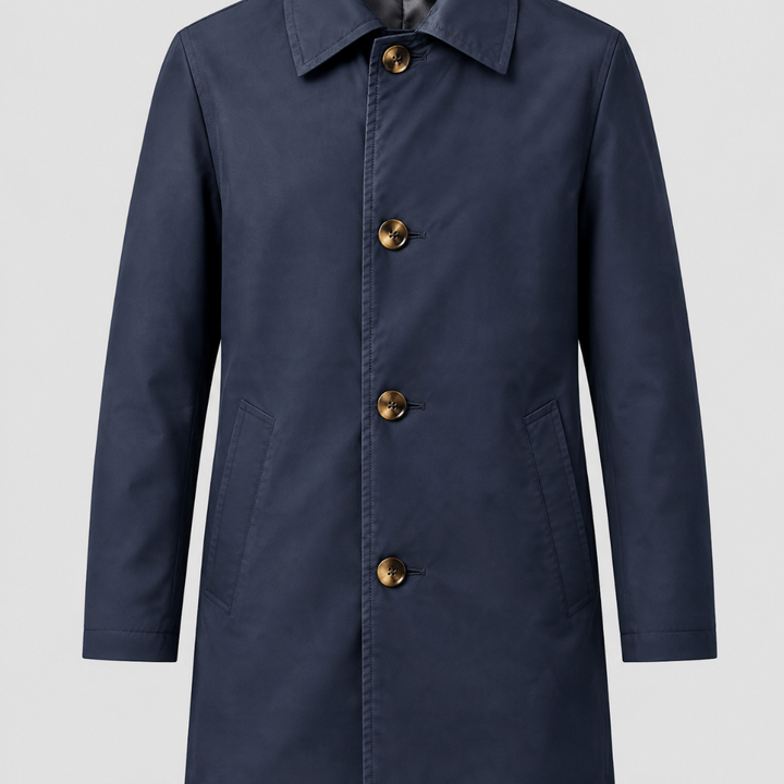 Trenchcoat impermeable de media longitud para hombre