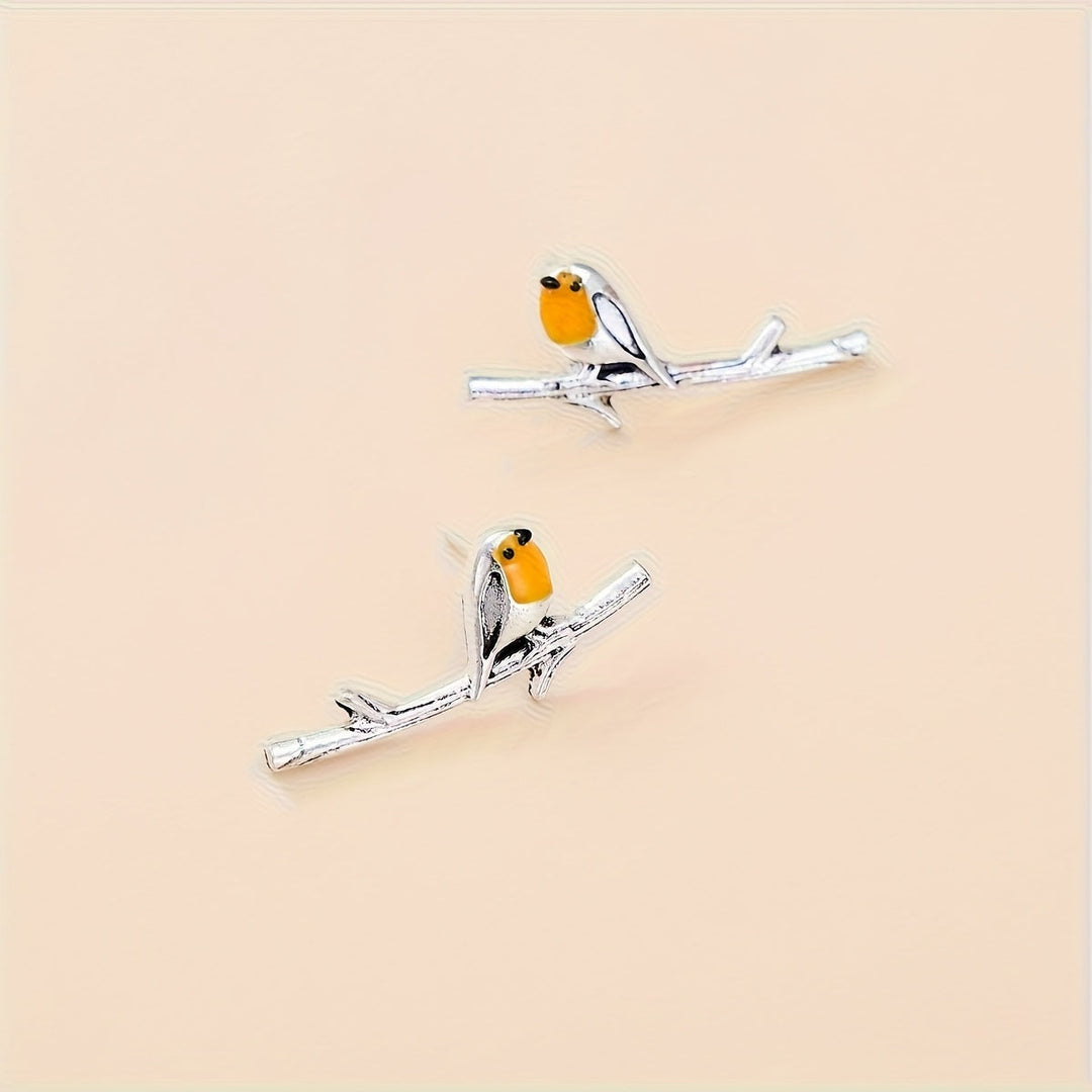 Pendientes de aves estilo caricatura