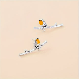 Pendientes de aves estilo caricatura