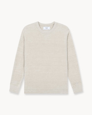 Suéter de Punto Texturizado en Gris Beige