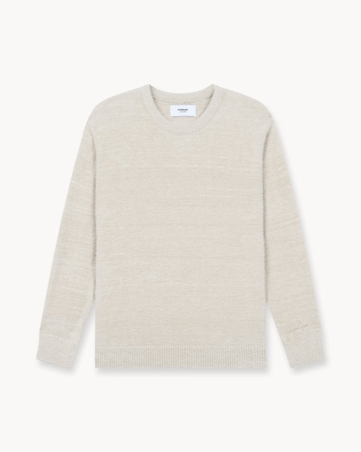 Suéter de Punto Texturizado en Gris Beige