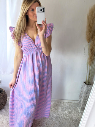 Vestido de Musselina Rayas Suaves