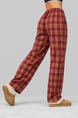 Eva | Pantalones de cuadros para mujer, corte amplio y cintura elástica