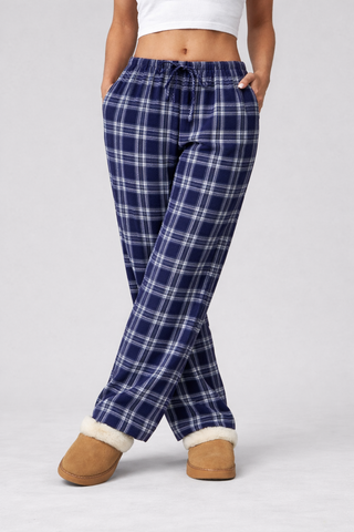 Eva | Pantalones de cuadros para mujer, corte amplio y cintura elástica