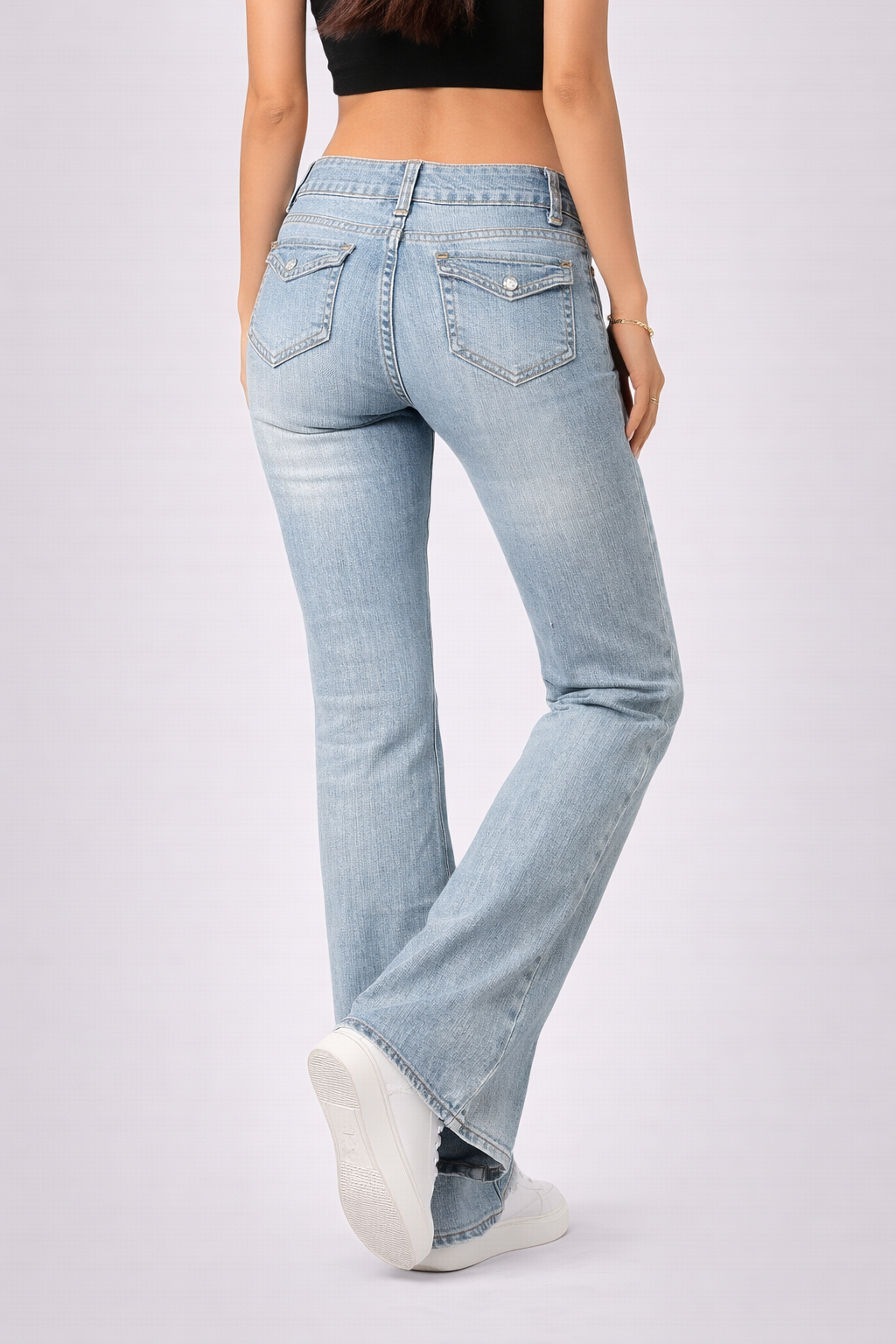Gabrielle | Pantalones acampanados de tiro bajo con alta elasticidad
