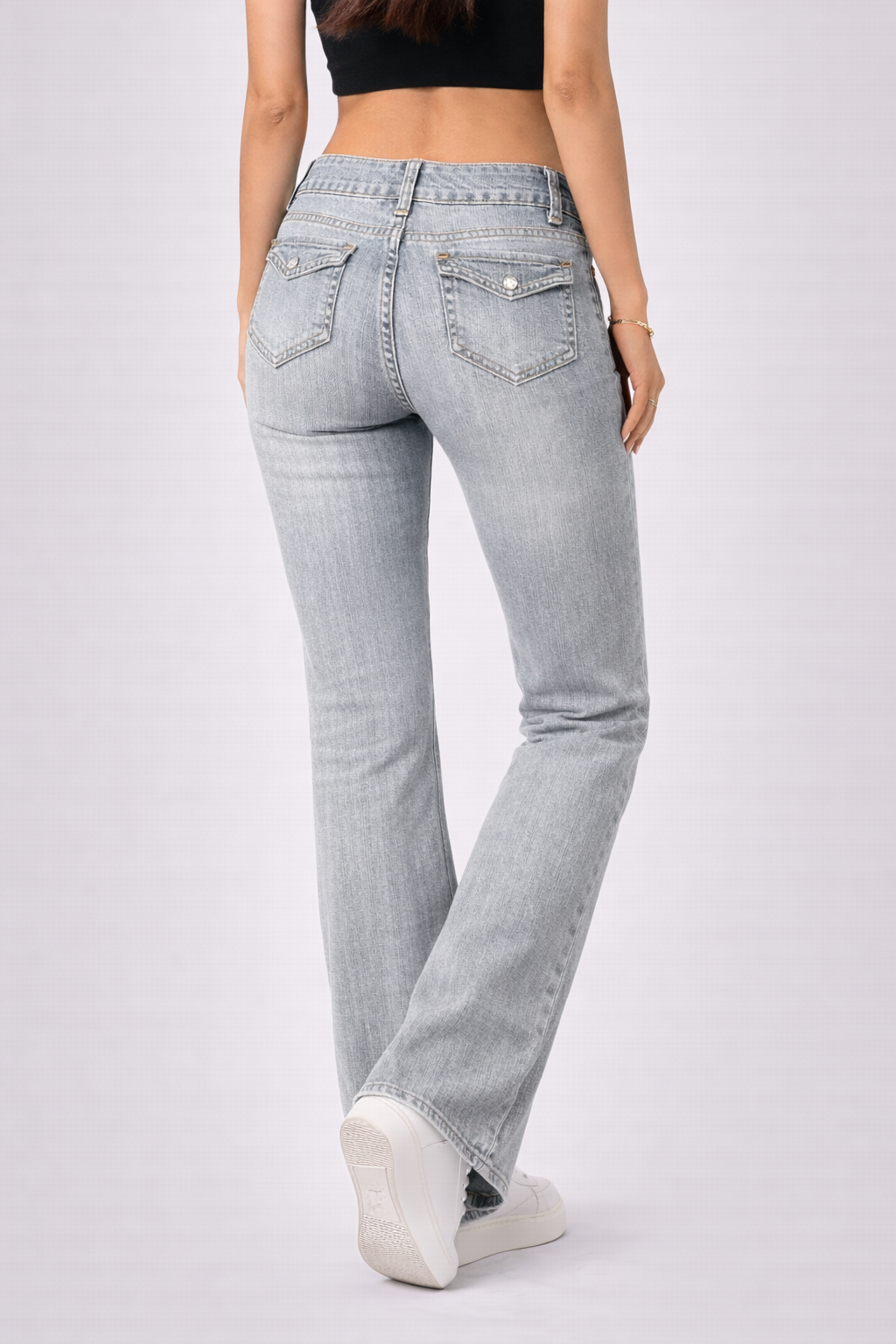 Gabrielle | Pantalones acampanados de tiro bajo con alta elasticidad