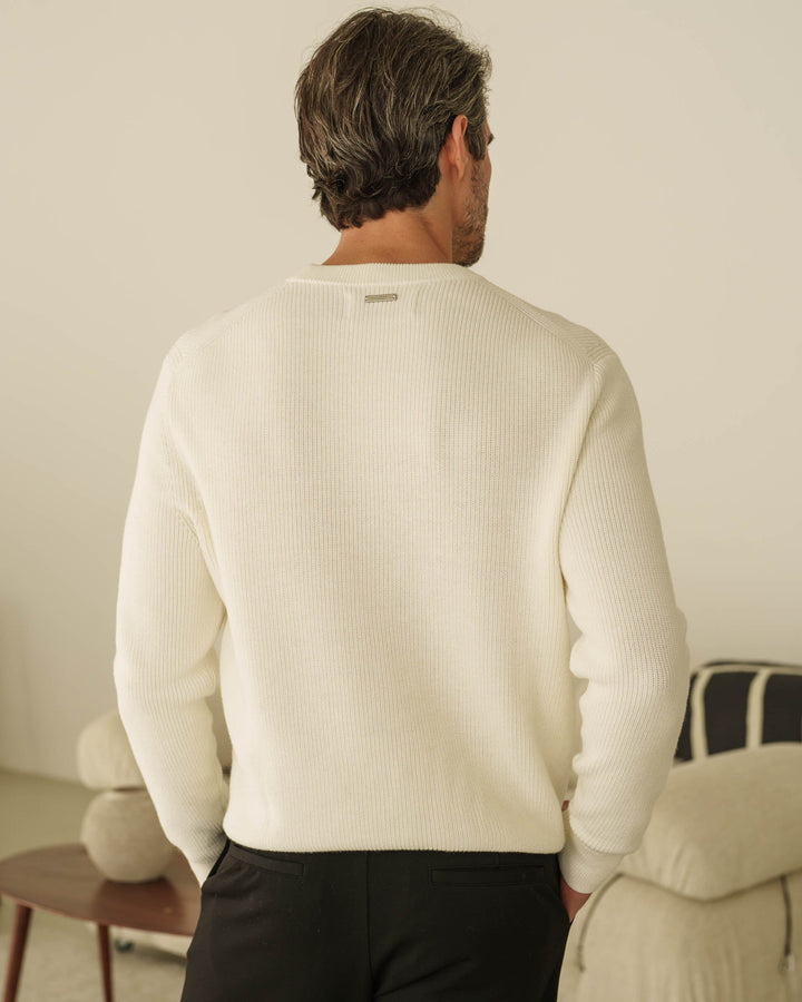 Suéter de Punto con Textura (Blanco Roto)