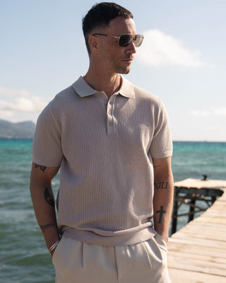 Camiseta Polo de Malla (Tono Gris)