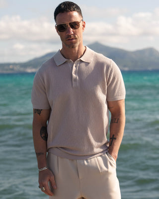 Camiseta Polo de Malla (Tono Gris)