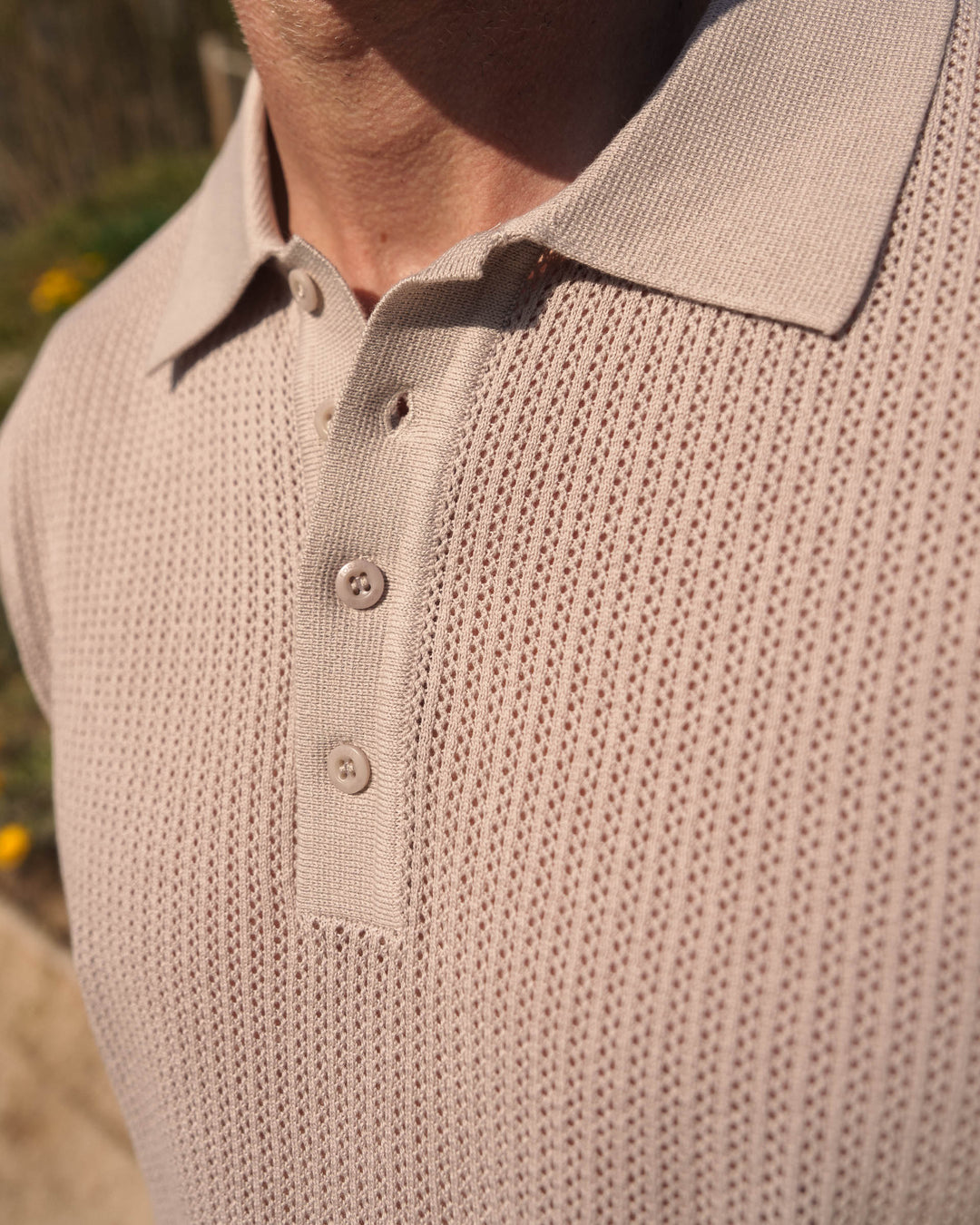 Camiseta Polo de Malla (Tono Gris)
