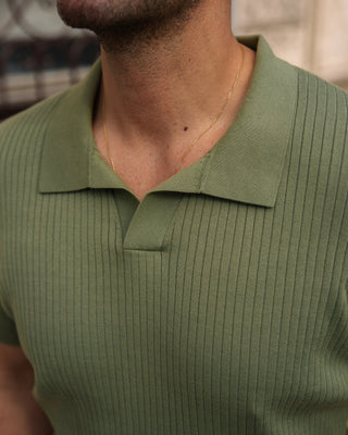 Camiseta Polo de Tejido Amplio (Verde)