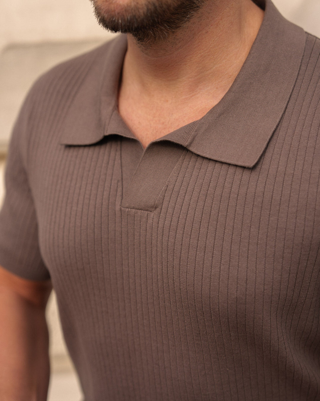 Camiseta Polo de Tejido Amplio (Moca)