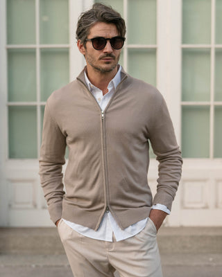Taupe Merino Cardigan