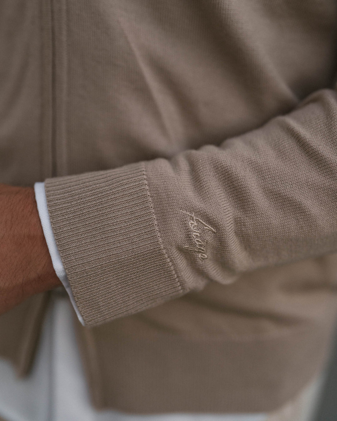 Taupe Merino Cardigan