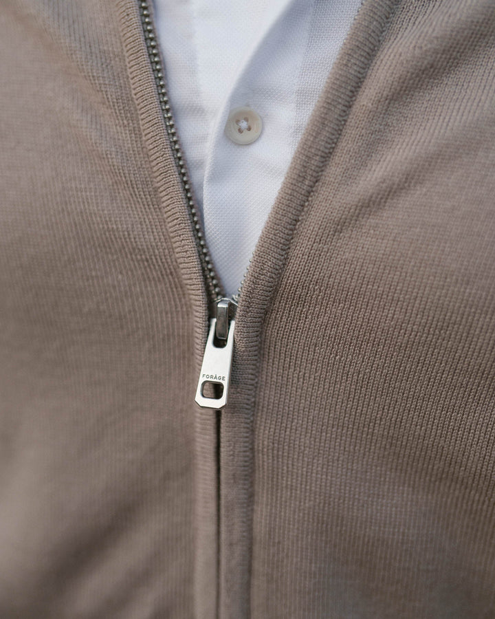 Taupe Merino Cardigan