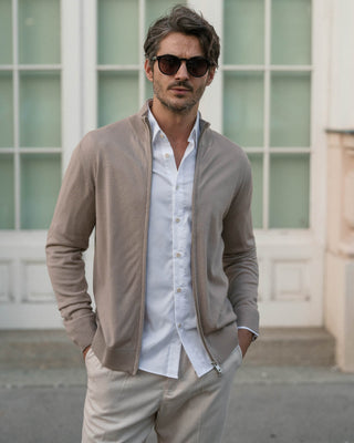 Taupe Merino Cardigan