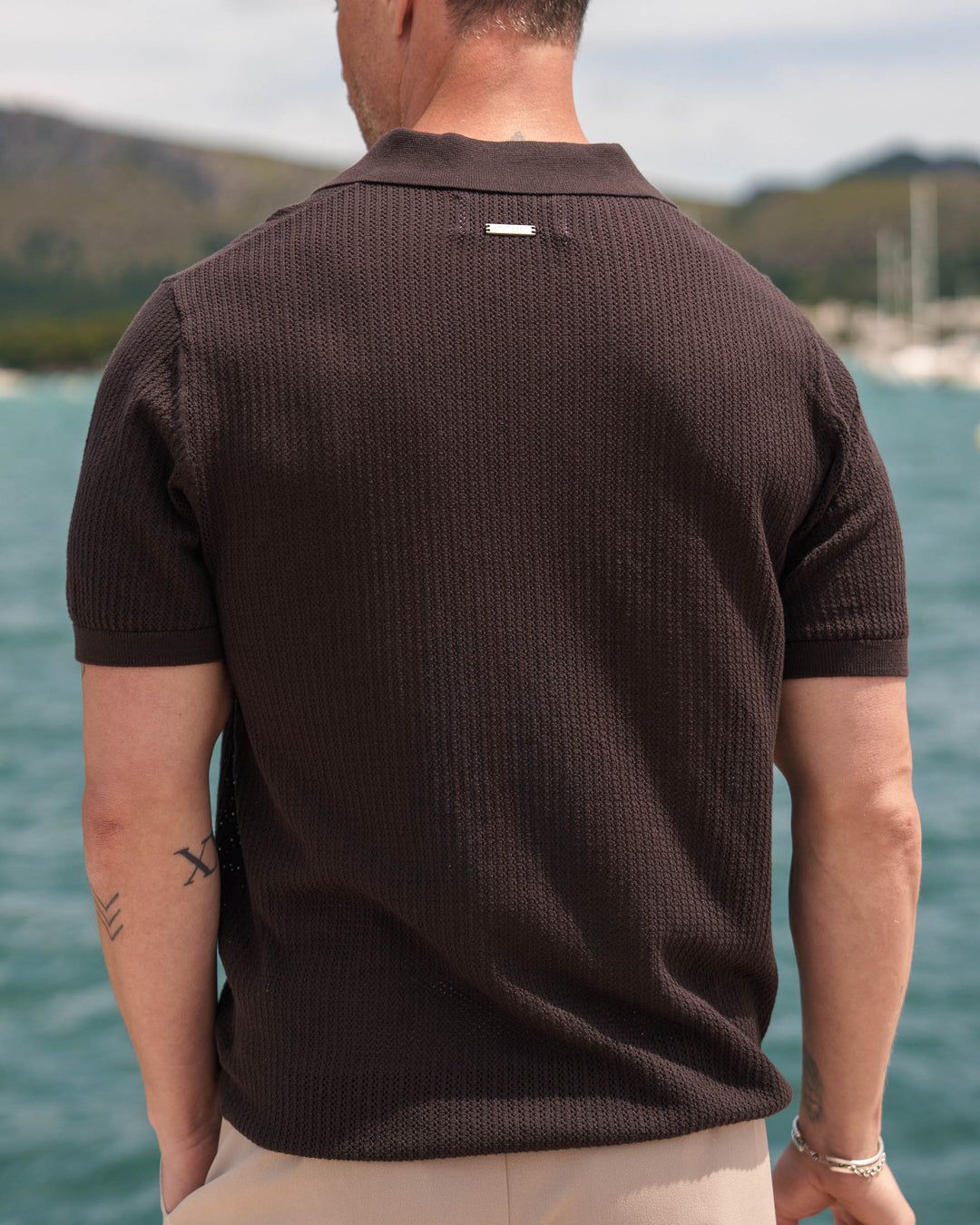 Camiseta Polo de Malla (Marrón)