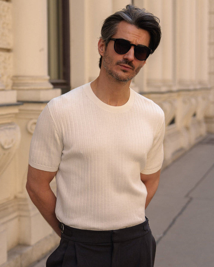 Camiseta de Punto Oversize (Blanco Roto)