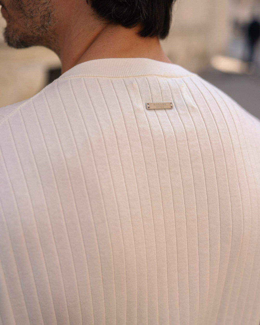 Camiseta de Punto Oversize (Blanco Roto)