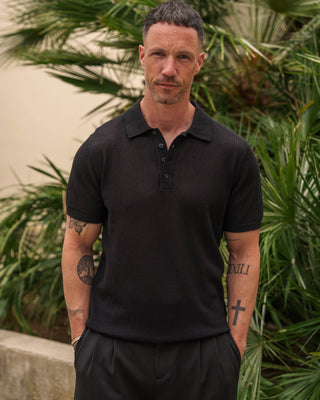 Camiseta Polo de Malla (Negra)
