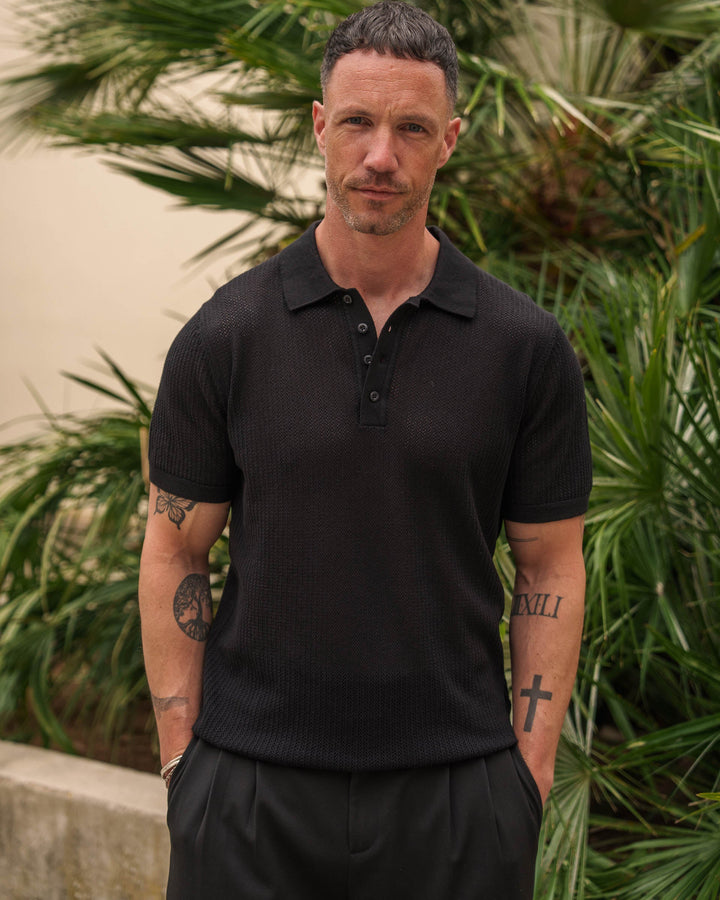 Camiseta Polo de Malla (Negra)