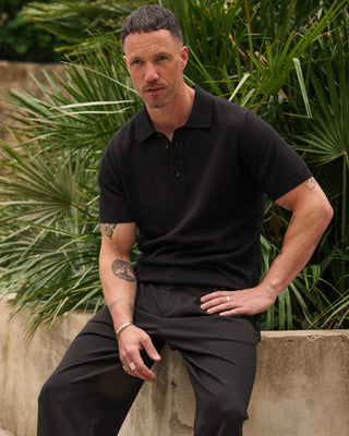 Camiseta Polo de Malla (Negra)