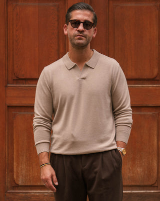 Taupe Merino Polo Shirt