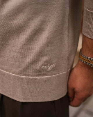 Taupe Merino Polo Shirt