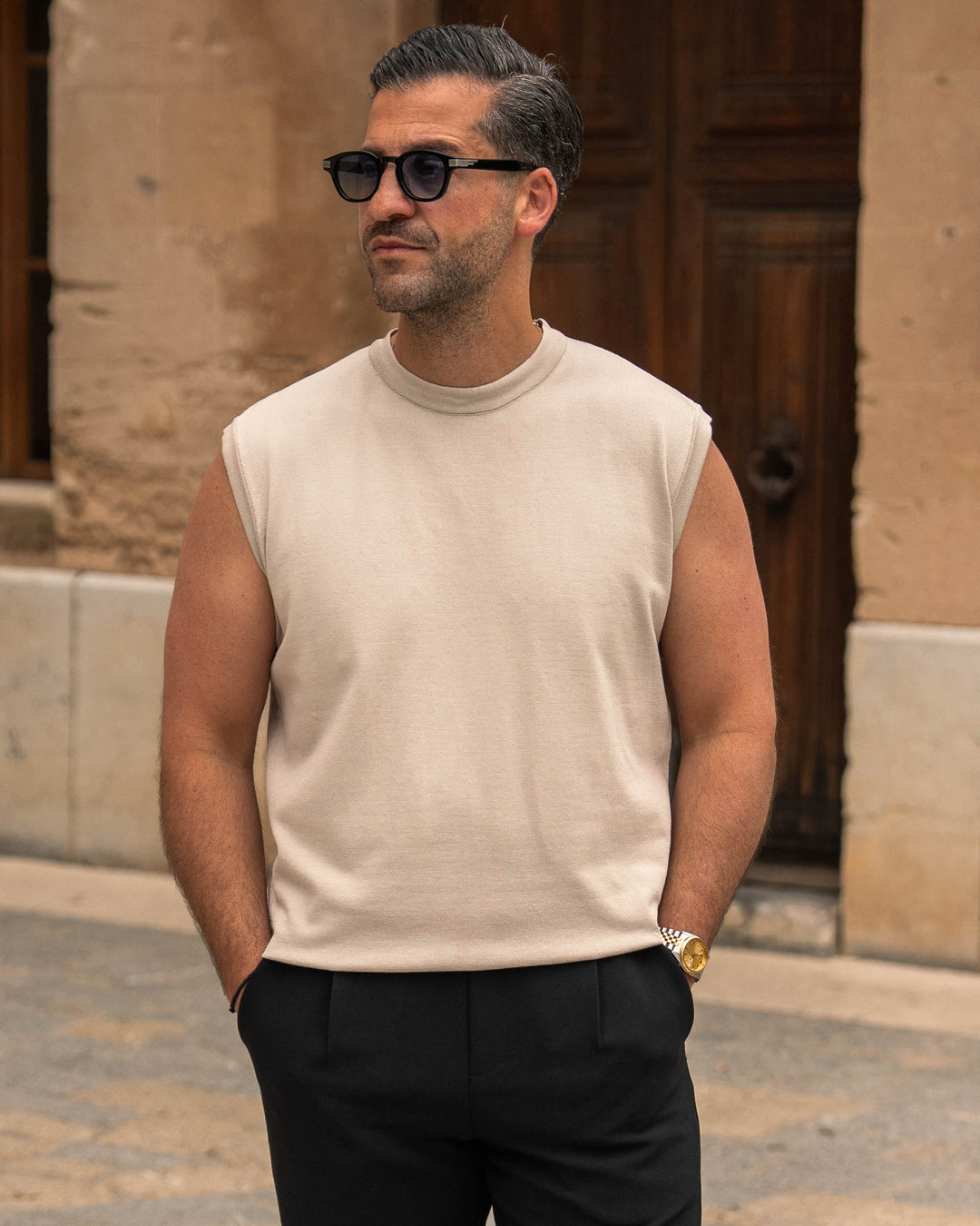 Sin Mangas Topo - Camiseta de Punto