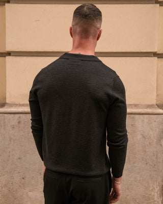 Dark Gray Merino Polo
