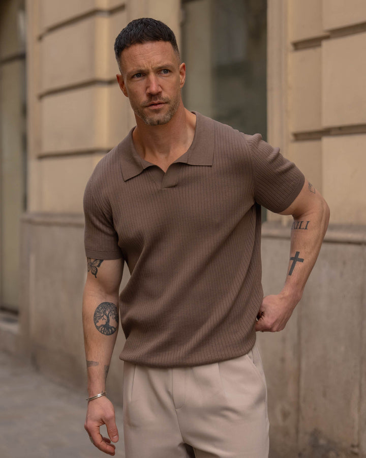 Camiseta Polo de Tejido Amplio (Moca)