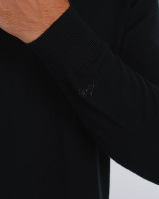 Black Merino Half-Zip Sweater