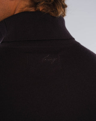 Suéter de Cuello Alto de Merino en Marrón Oscuro
