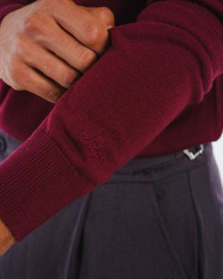 Suéter de Merino en Color Burdeos
