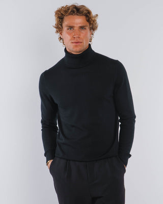 Suéter de Cuello Alto de Merino (Negro)